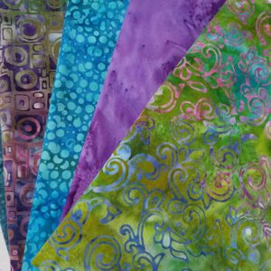 Teal and Purple 5-yard Batik Bundle