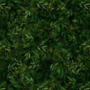 Blossom in Leaves & Berries Green from QT Fabrics -