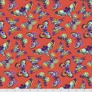 Tula Pink - Papaya Red Butterfly Kisses