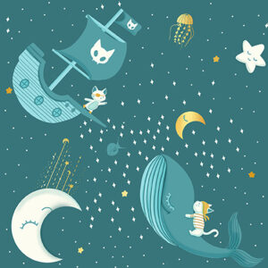 Sky Dreams in Dark Blue from the Sky Adventures Collection