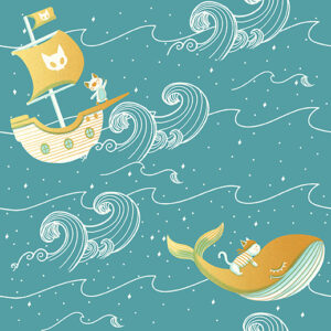 Treacherous Seas in Dark Blue from the Sky Adventures Collection
