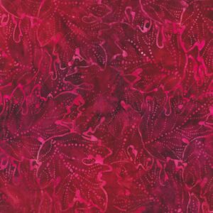 Batik Fabric - Leaves in Cabernet from the Artisan Batiks Wine Country Collection