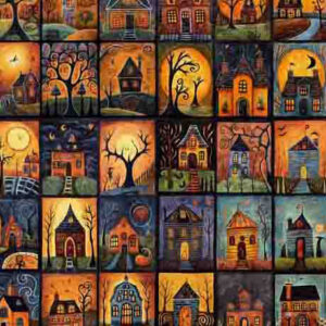 Mini Haunted House Block in Multi from the Creepin' It Real Collection