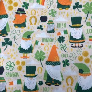 Irish Gnomes - 2 yard Cut - 100% Cotton Fabric