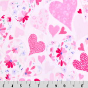 Heart Garden Digital Cuddle® Hot Pink Smooth Minky from Shannon Fabrics