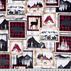 Trail Mix Digital Cuddle® in Scarlet Smooth Minky